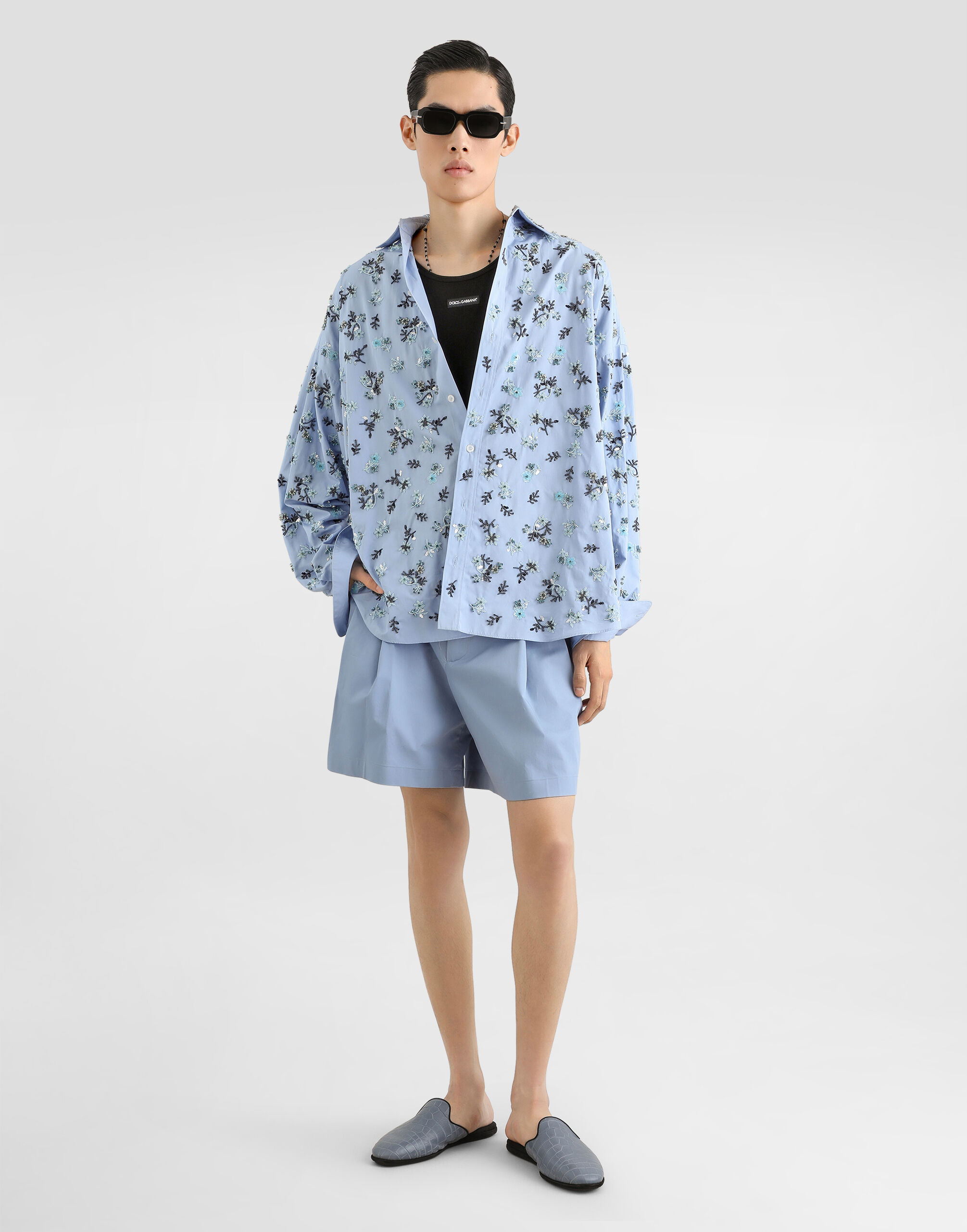 Cotton shirt with embroidery