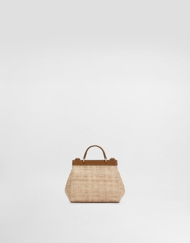 Dolce & Gabbana Сумка Sicily из рафии с короткими ручками и вышивкой бежевый EB0003AS768