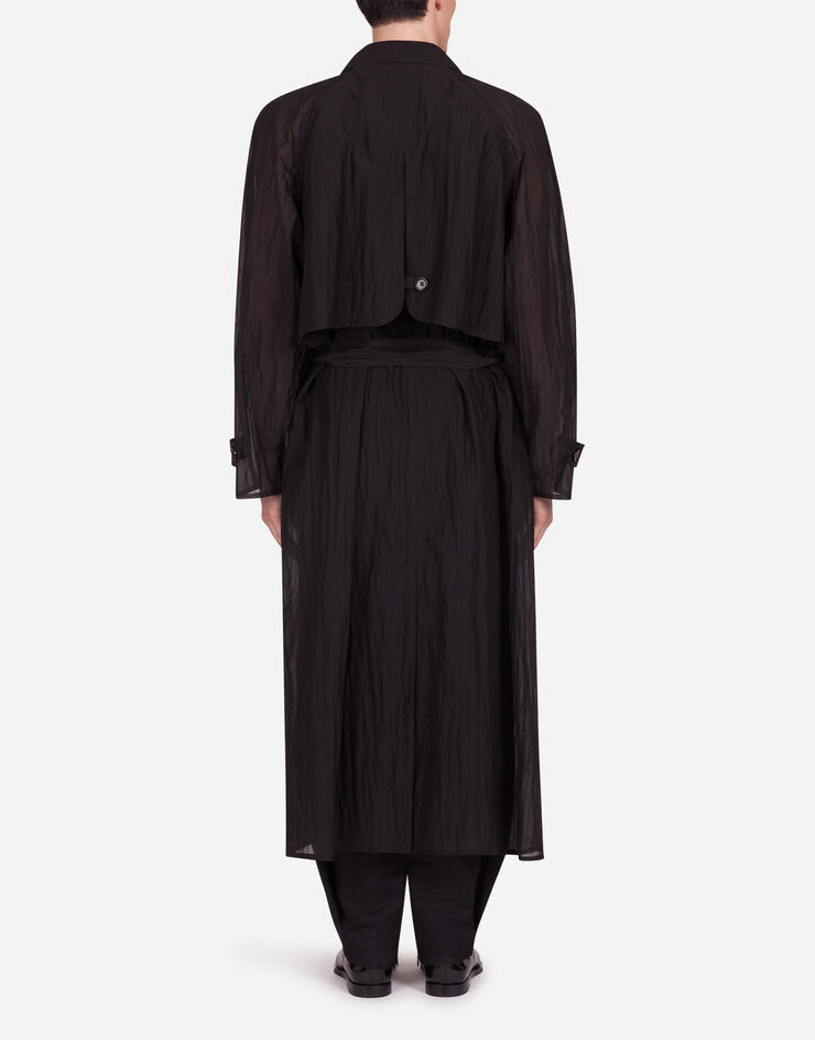 Dolce & Gabbana RIPSTOP SINGLE-BREASTED TRENCH COAT BLACK G018STHUMGV