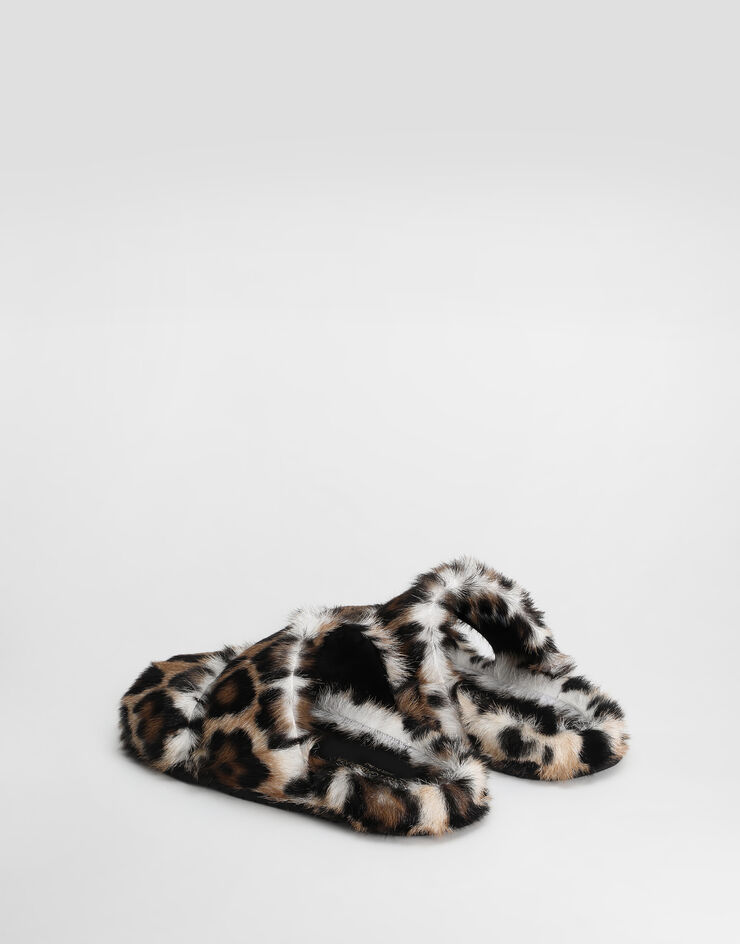 Dolce & Gabbana Leo kid leather slides Print CQ0712A0081