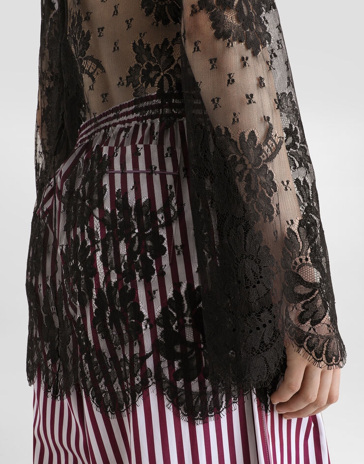 Dolce & Gabbana فستان من دانتيل بياقة عالية Dolce & Gabbana فستان من دانتيل بياقة عالية Black F616HTFLMTL