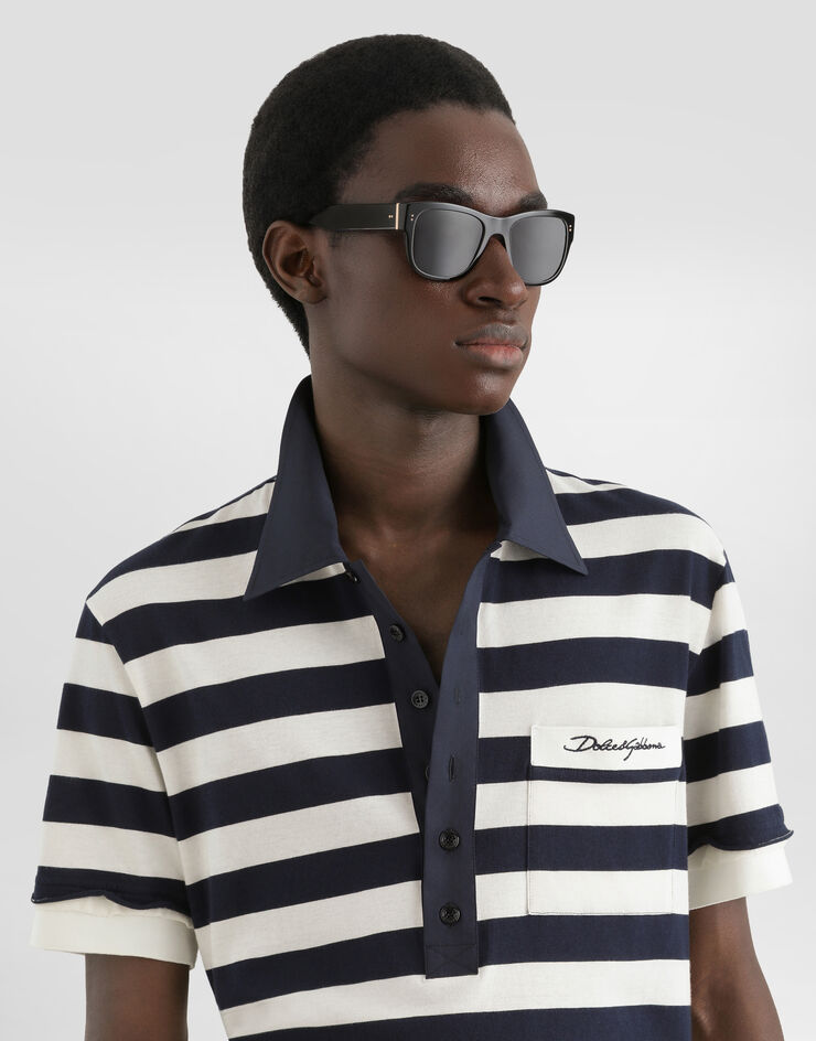 Dolce & Gabbana Polo en jersey a rayas Dolce & Gabbana Polo en jersey a rayas Multicolor G8UA9ZFB7DO