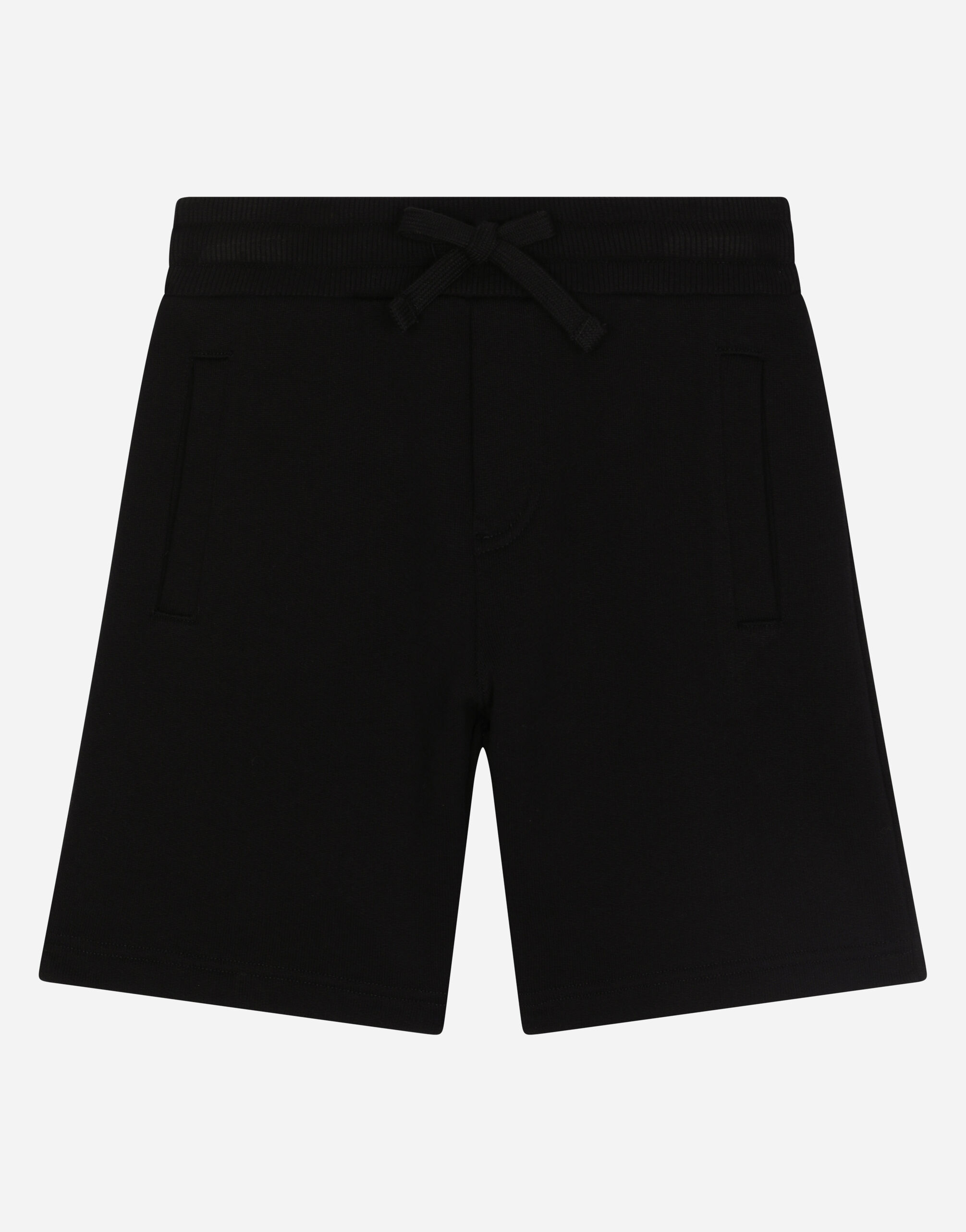 Dolce & Gabbana Jersey jogging shorts with logo tag Negro L42Q37LDC28