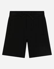 Dolce & Gabbana Jersey jogging shorts with logo tag Rosa L5JP3JG7M7J