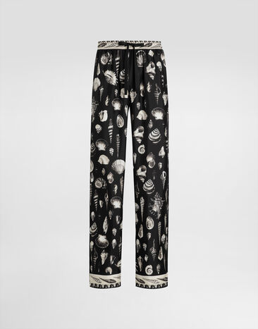 Dolce & Gabbana Shell-print silk twill trousers Multicolor GVRMATHI1ZA