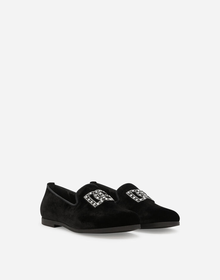 Dolce & Gabbana 天鹅绒便鞋 黑 DA0297AA970