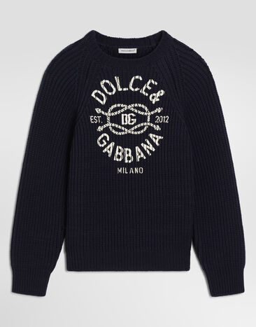 Dolce & Gabbana Jersey en lana virgen Blue L4KWI7JDVLJ