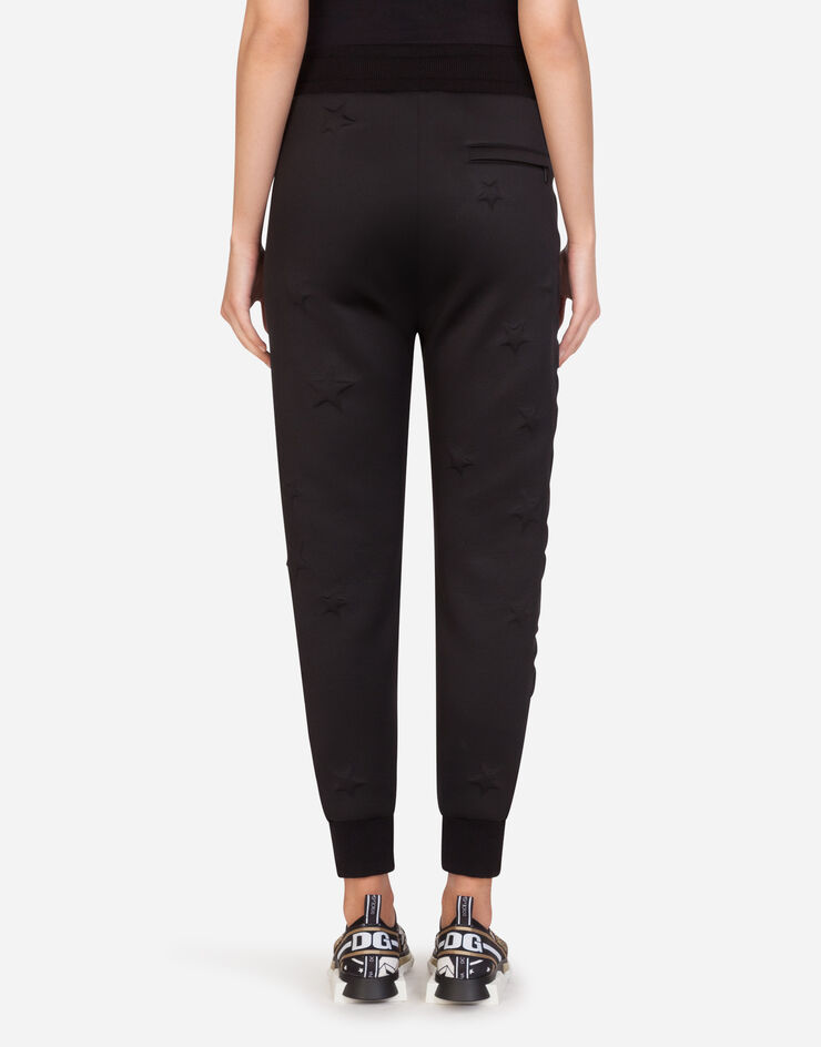 Dolce & Gabbana MILLENNIALS STAR SCUBA FABRIC JOGGING PANTS NEGRO FTBLPTHUMD6