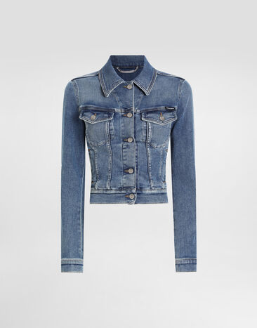 Dolce & Gabbana Cropped cotton denim jacket Multicolor F9S20DG8ML9