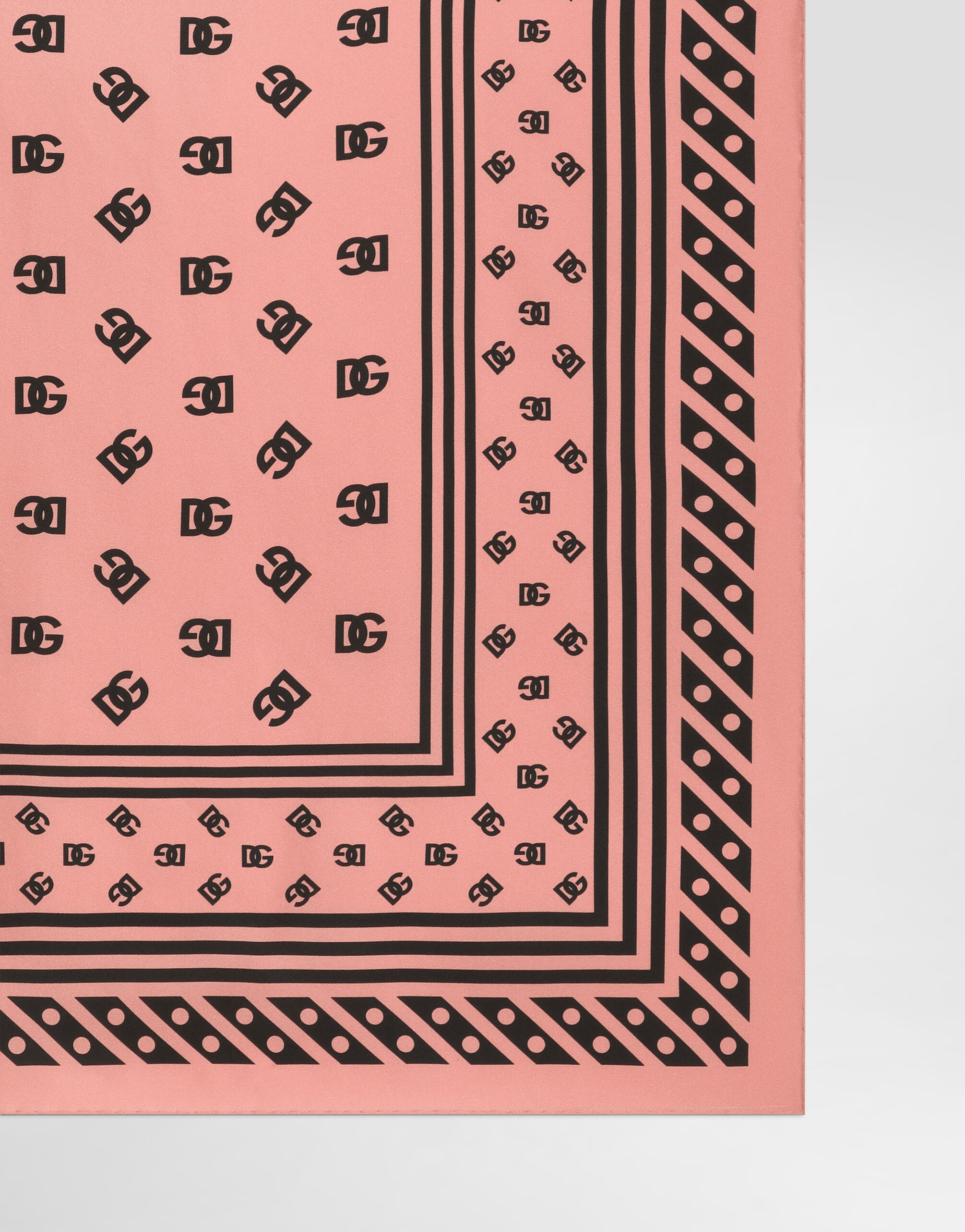Silk twill foulard with all-over DG logo print (70x70) in