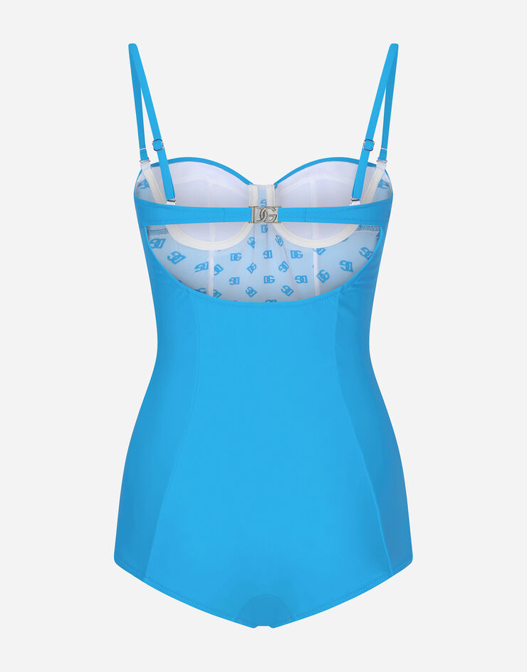 Dolce & Gabbana Balconette one-piece swimsuit Turquoise O9A13JONN88