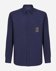 Dolce & Gabbana Cotton Martini-fit shirt with embroidery Print G5IT7TIS1SF
