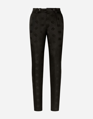 Dolce & Gabbana Nylon jacquard pants with all-over logo Black GP03JTGH253