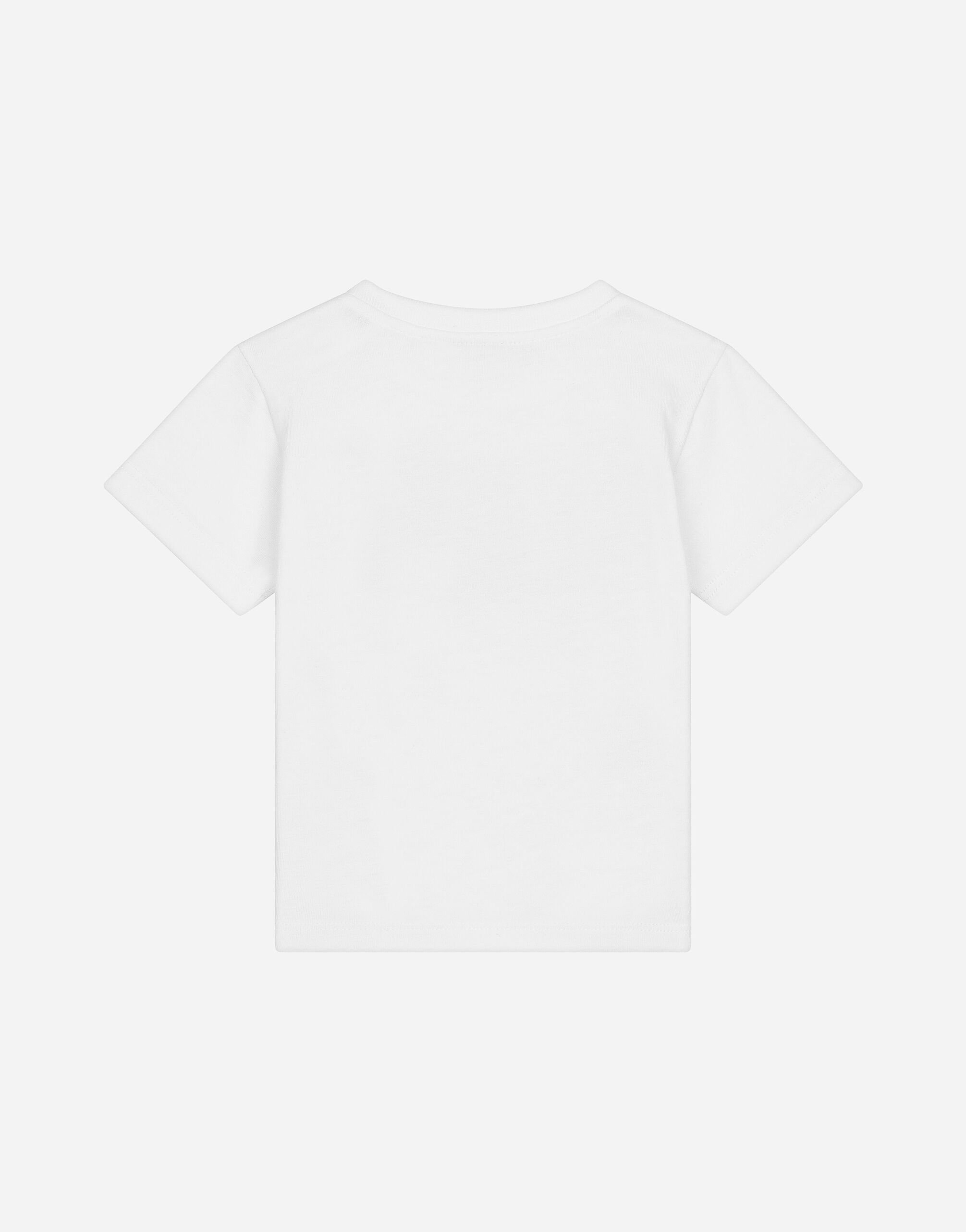 Dolce & Gabbana DGロゴ ショートTシャツ ホワイト Jersey T-shirt with DG logo patch in White for Women