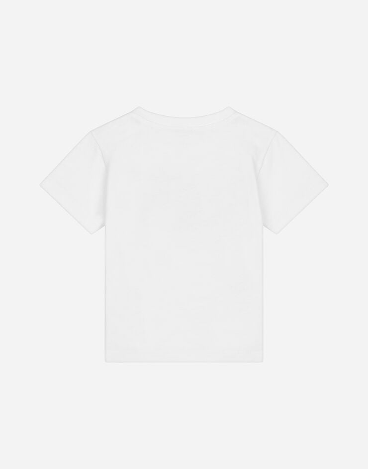 Dolce & Gabbana T-Shirt aus Jersey DG-Logo Weiss L1JT7WG7L5O