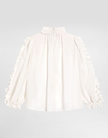 Dolce & Gabbana Crêpe de chine blouse White L56S48FU1A8