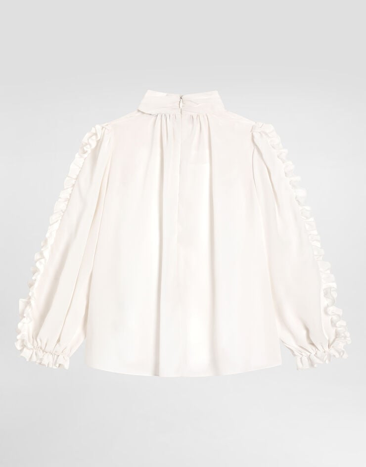 Dolce & Gabbana Blusa de crepé de China  White L56S48FU1A8