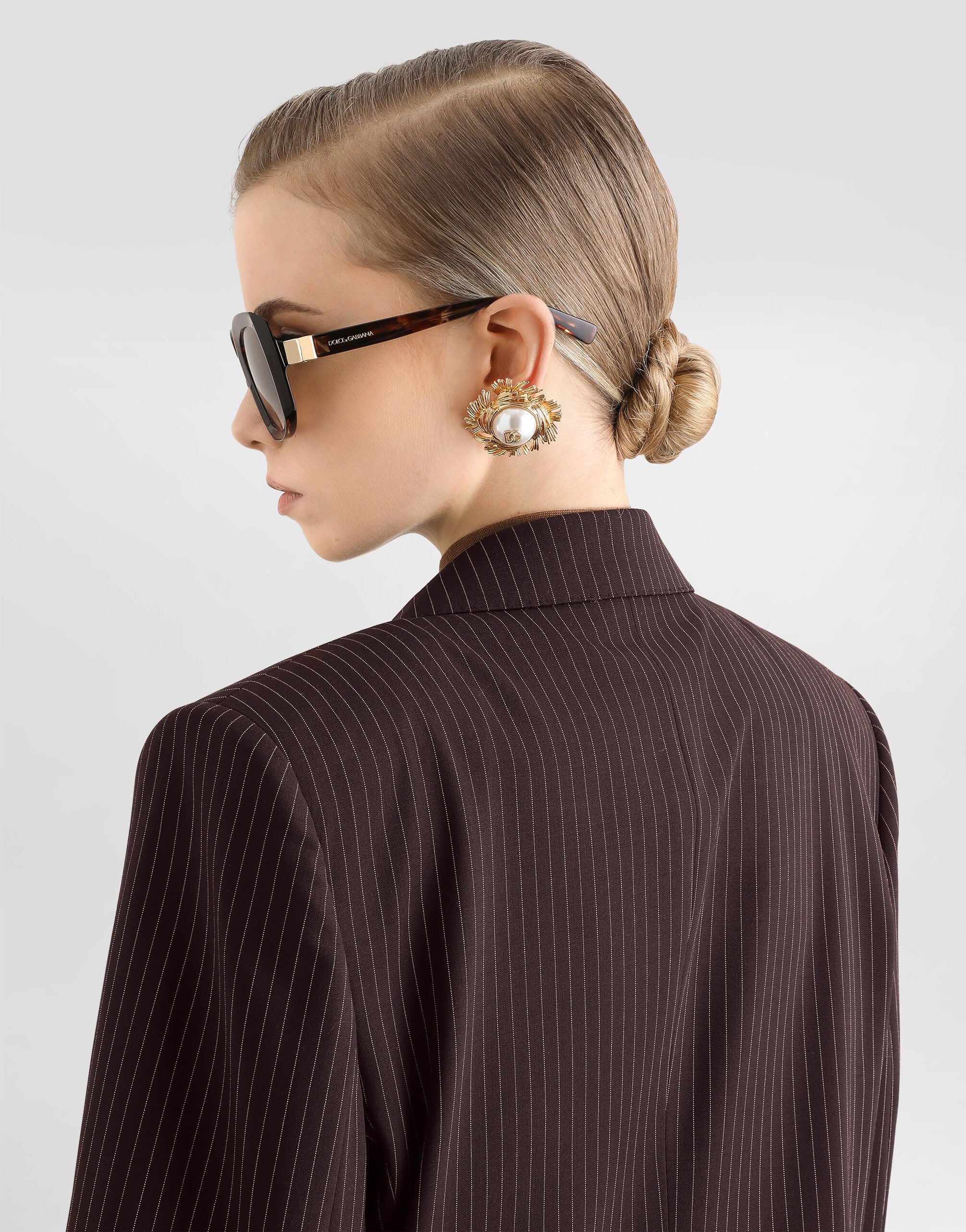Linda single-breasted jacket in pinstripe wool - thumbnail 10