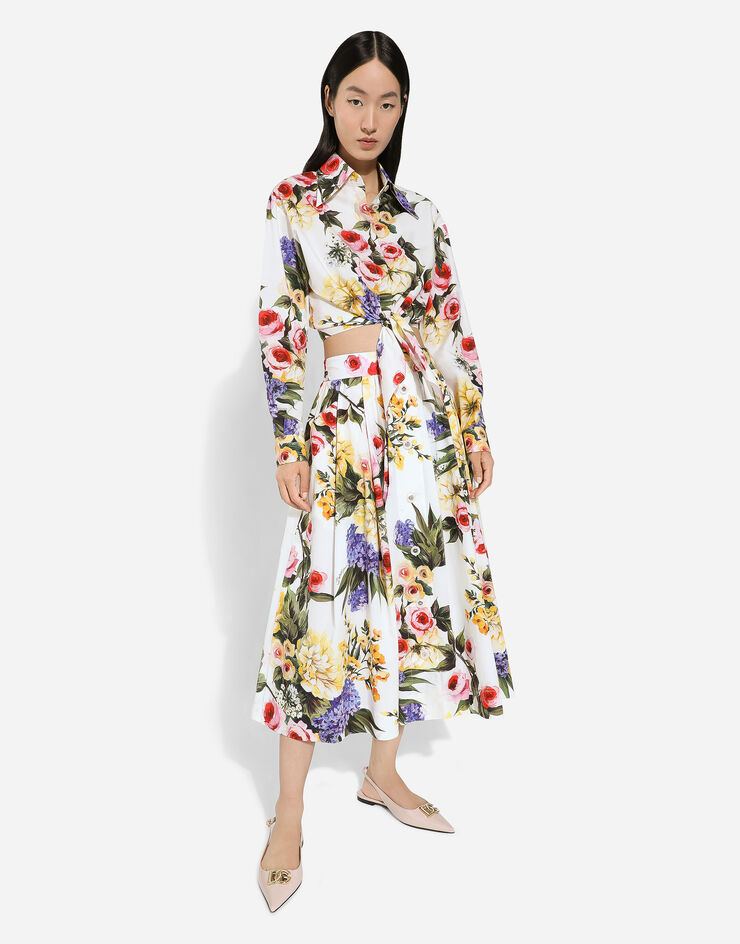 Dolce & Gabbana Garden-printed cotton circle skirt Print F4CFETHS5Q1