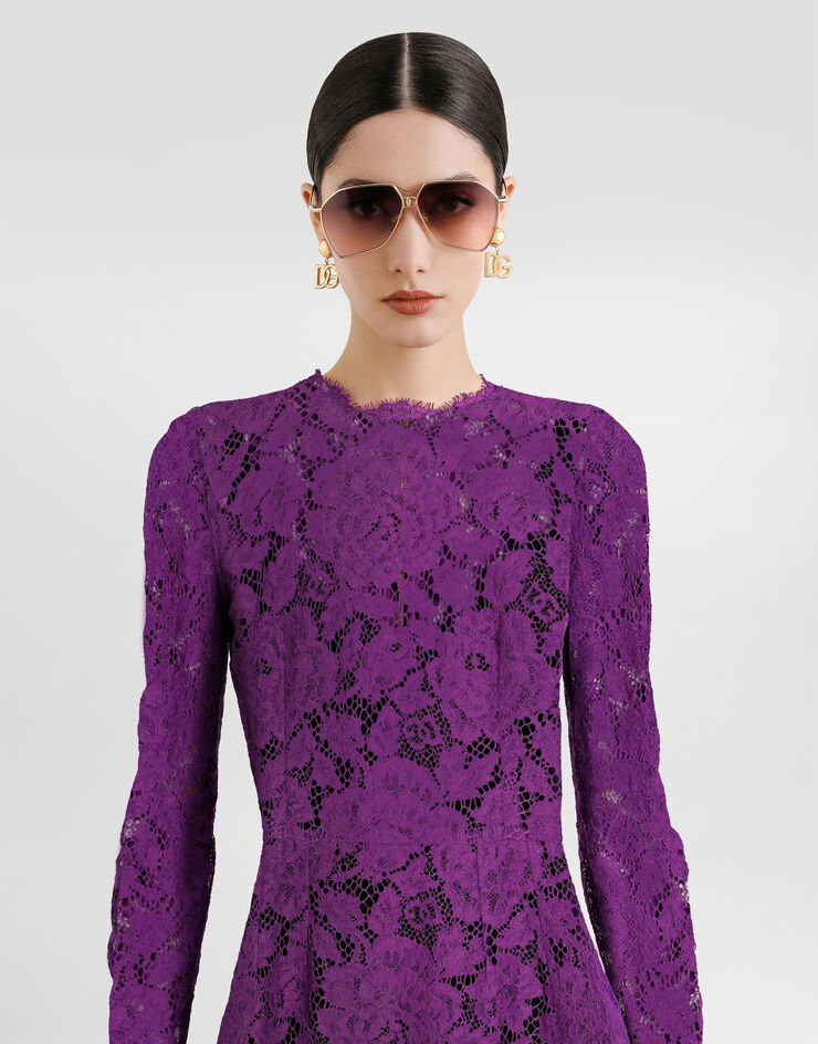Dolce & Gabbana Cordonetto lace sheath dress Purple F6M0DTHLM7L
