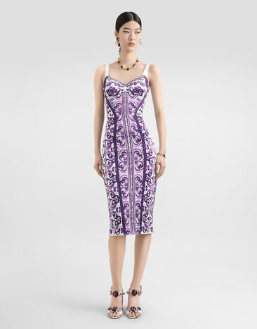 Dolce & Gabbana Majolica-print dress Multicolor F6TZGTFPIAP