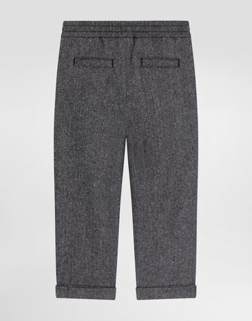 Dolce & Gabbana Pantalon en laine mélangée sergée Multicolore L45P05FCMDE