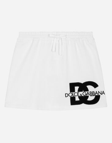 Dolce & Gabbana Falda corta de punto con logotipo DG Blanco L5JIA2G7L4J