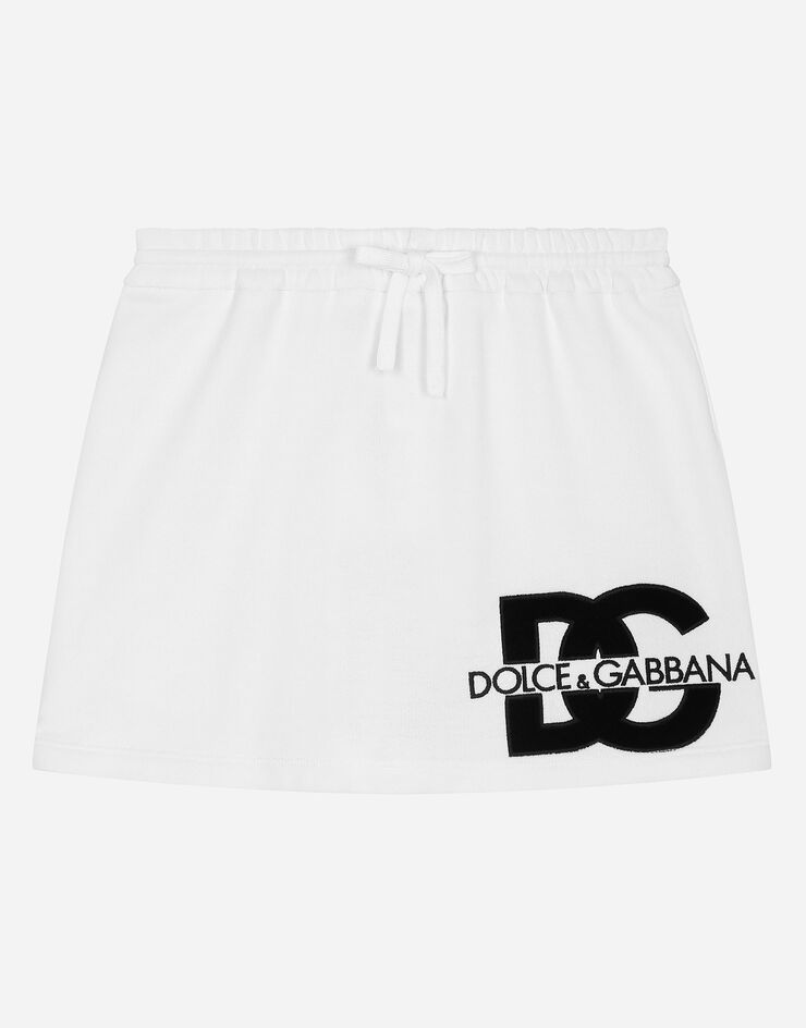 Dolce & Gabbana DG 로고 저지 미니스커트 화이트 L5JIA2G7L4J