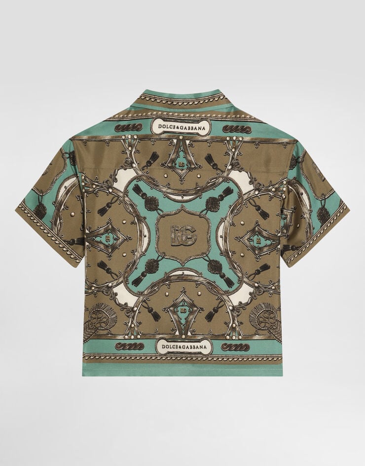 Dolce & Gabbana Cargo-print washed silk twill shirt Multicolor L44S81HI12C