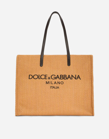 Dolce & Gabbana Branded raffia shopper Beige BM2274AN233