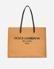 Dolce & Gabbana Branded raffia shopper Beige BM2275AO727