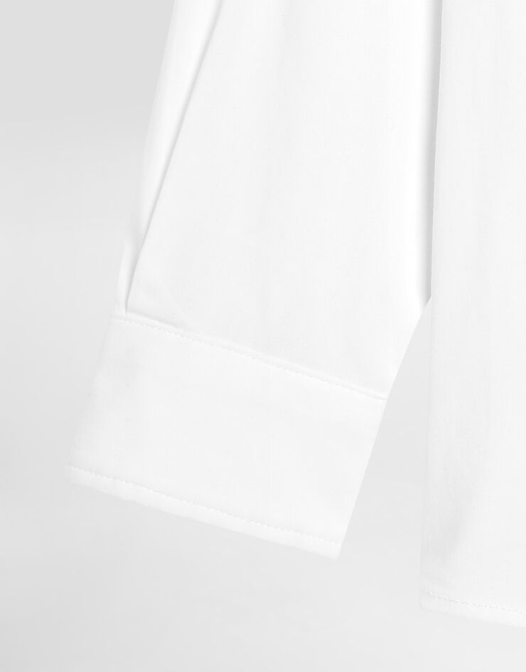DolceGabbanaSpa Stretch poplin shirt with logo tag White L43S75FUEAJ