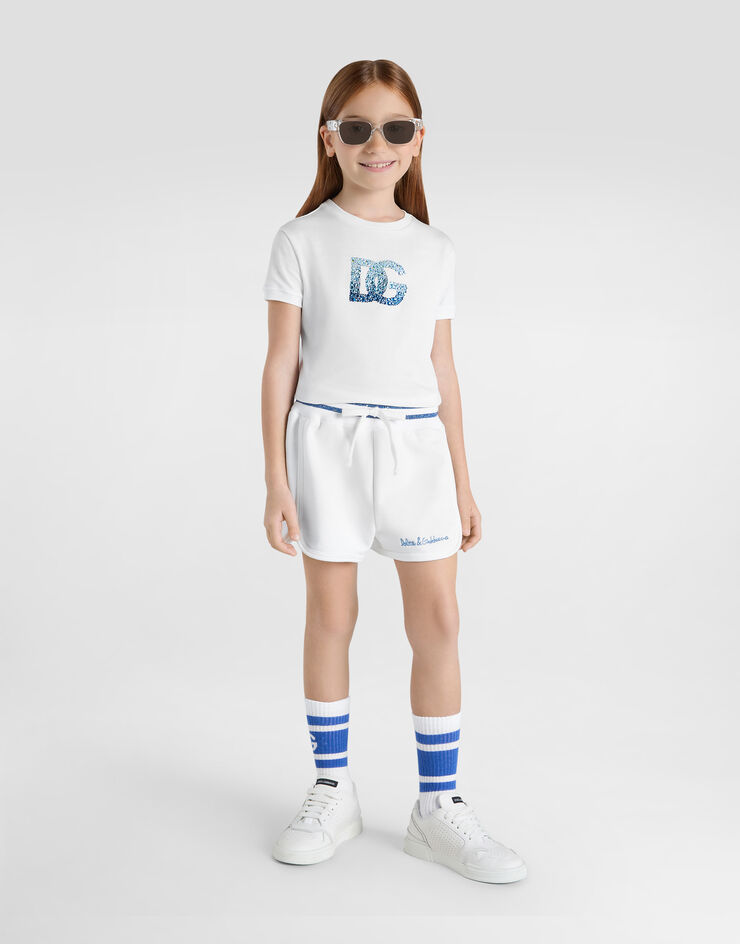 Dolce & Gabbana Jersey T-shirt with DG logo Multicolor L5JTPDG7O0X