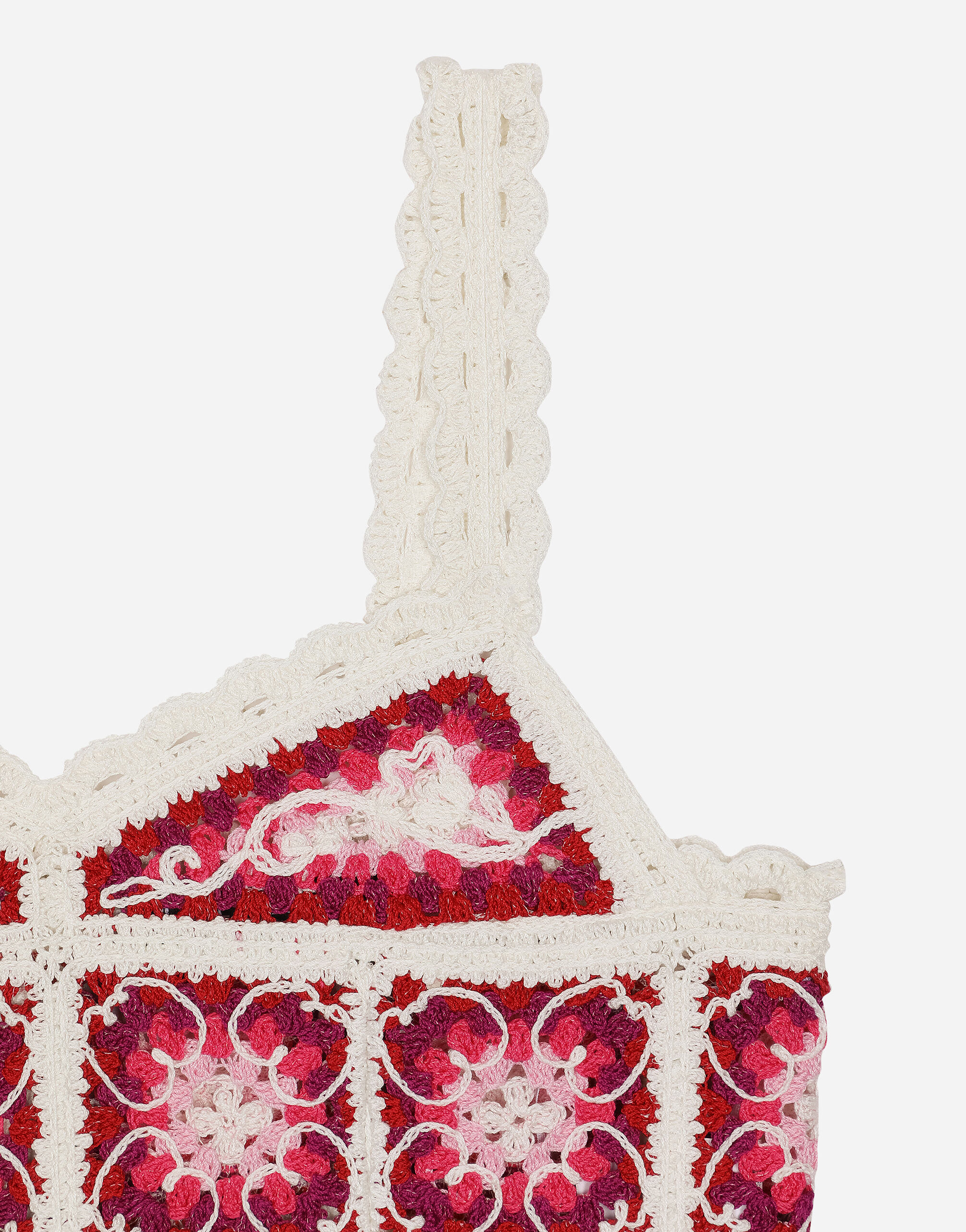 Brick-stitched crochet bustier top with Majolica print in Multicolor for  Women | Dolce&Gabbana® US