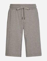 Dolce & Gabbana Jersey jogging shorts with logo tag Grey GP01PTFU4LB