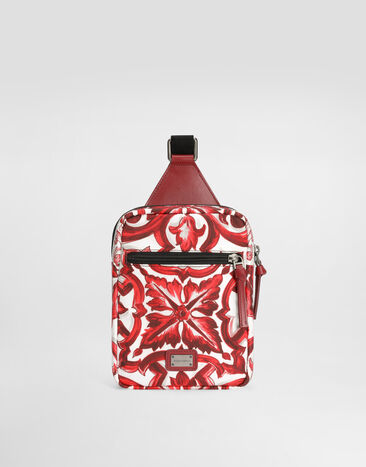 Dolce & Gabbana Поясная сумка из нейлона в принте майолика Multicolor EM0142A0546