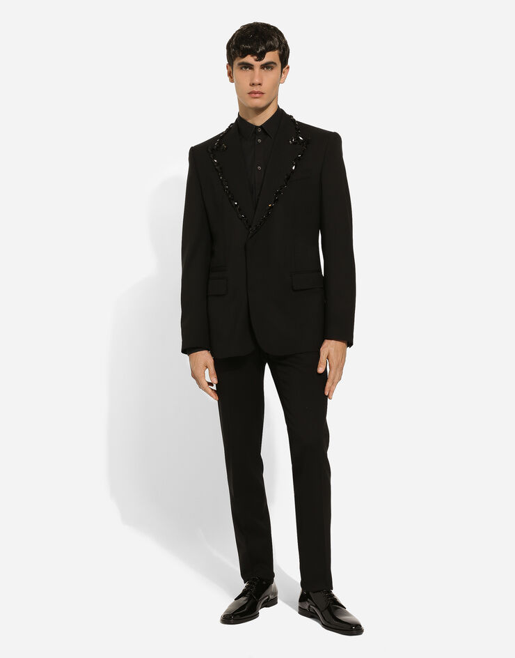 Dolce & Gabbana Sicilia single-breasted tuxedo jacket with rhinestones ブラック G2RQ2ZFUBE7