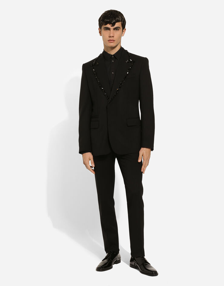 Dolce & Gabbana Sicilia single-breasted tuxedo jacket with rhinestones 黑 G2RQ2ZFUBE7