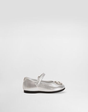 Dolce & Gabbana Nappa leather ballet flats with brooches Silver D20108AX261