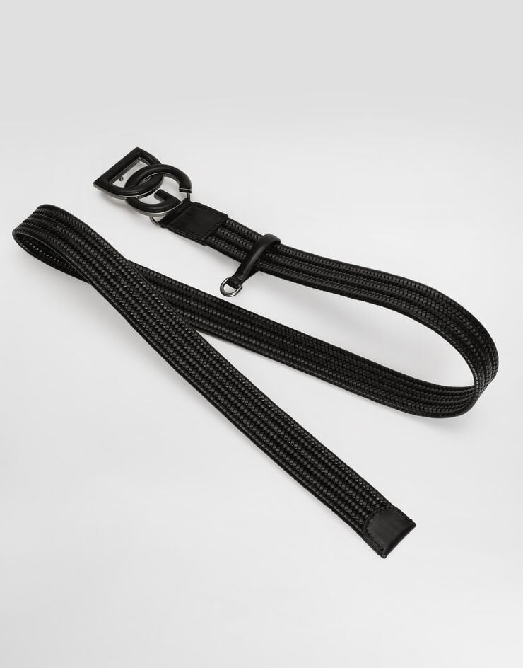 Dolce & Gabbana Woven calfskin belt Black BC4675A0229