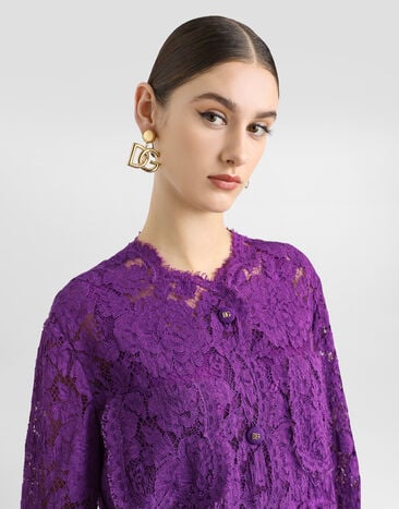 Dolce & Gabbana Cordonetto floral lace jacket Purple F29TUTHLM7L