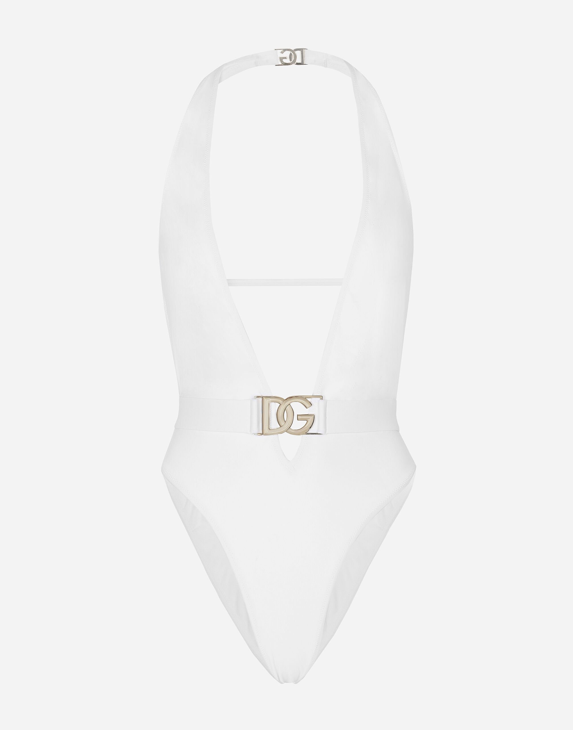Dolce & Gabbana Bañador escotado con cinturón Imprima O8C18JFSG8C