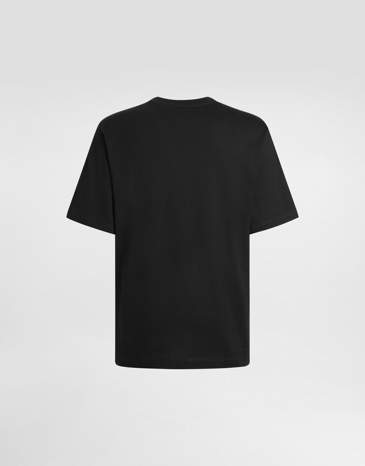 Dolce & Gabbana Cotton interlock T-shirt with DG logo print Black G8PN9TG7J6B