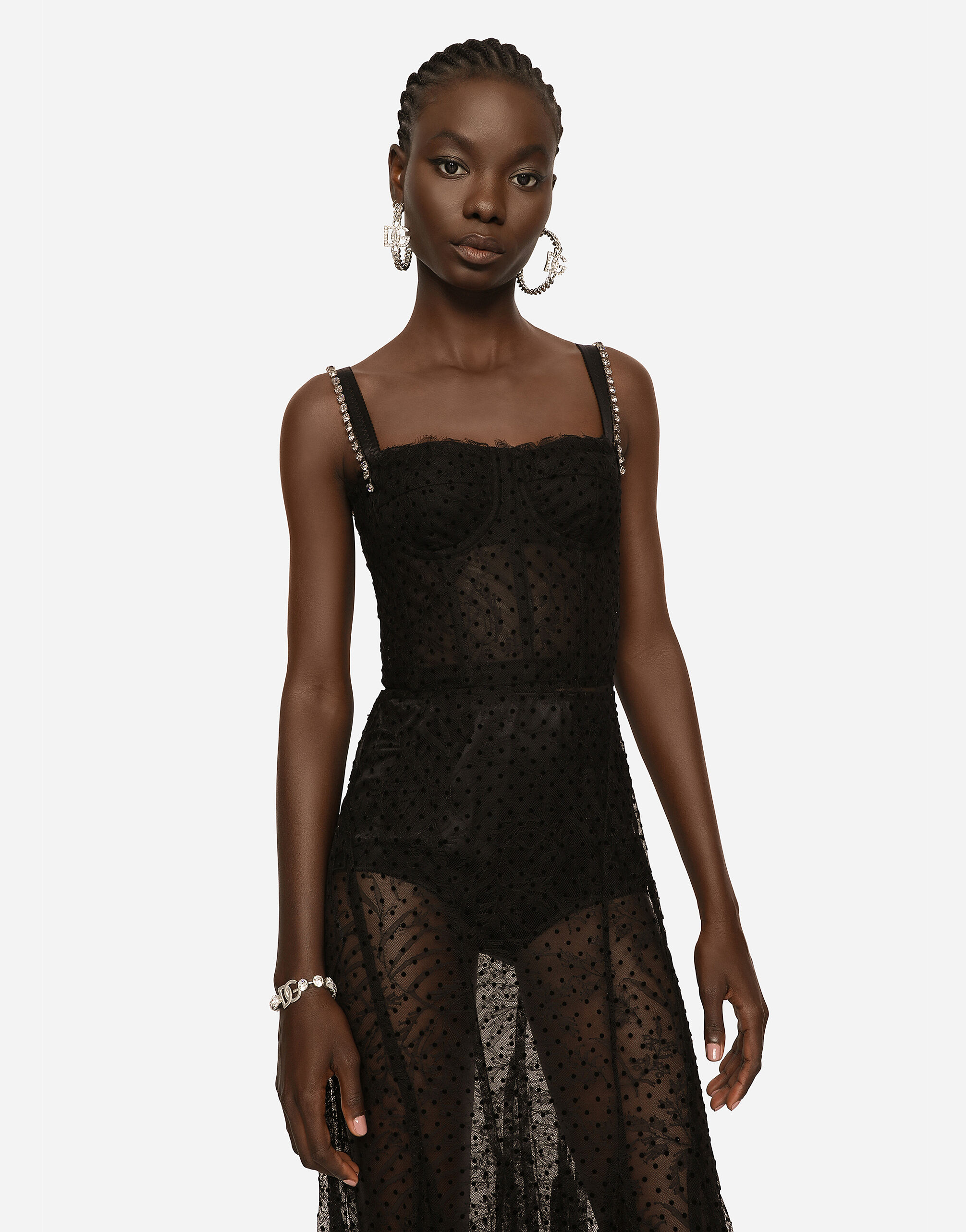 Dolce and gabbana top black tulle dress