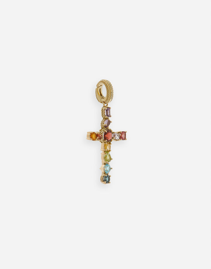 Dolce & Gabbana Rainbow charm in yellow gold 18kt with multicolor stones Gold WAQA8GWMIX1