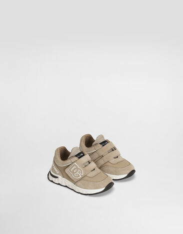 Dolce & Gabbana Sneakers DG Running aus Meshgewebe und Spaltleder Beige DN0199AA954