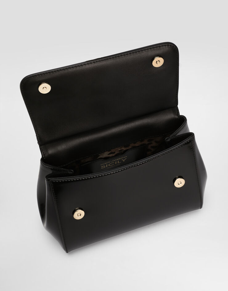 Dolce & Gabbana Henkeltasche Sicily mittelgroß Schwarz BB6003A1037