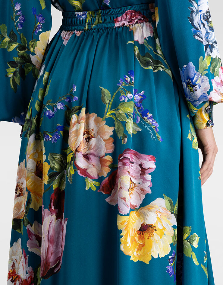 Dolce & Gabbana Peony-print silk skirt Multicolor I4N21WIS11R