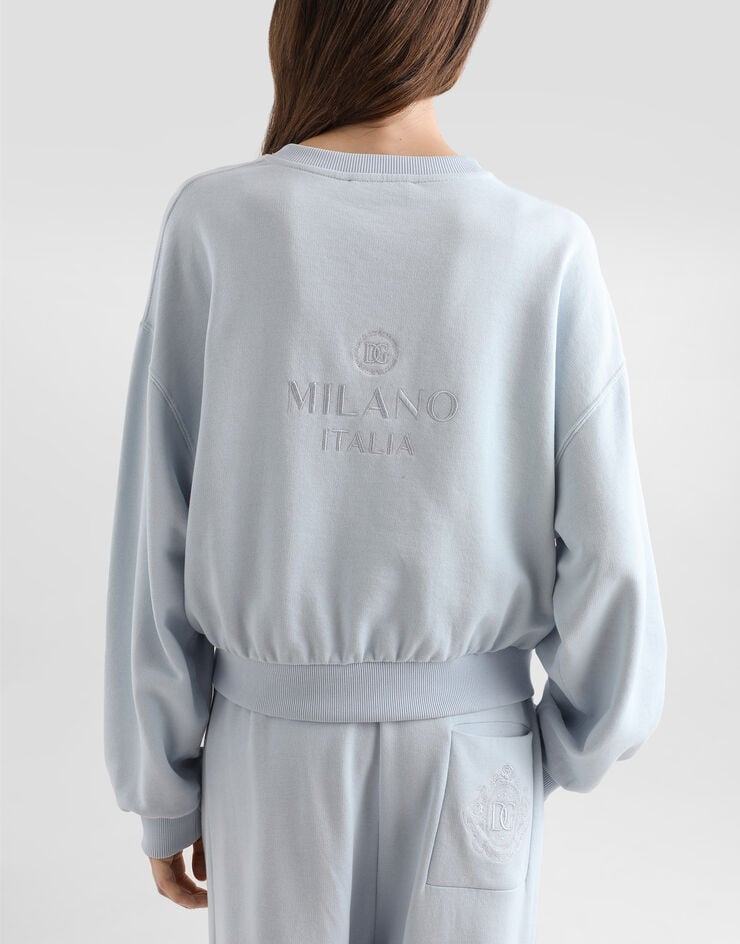 Dolce & Gabbana Sweatshirt with double embroidery Dolce & Gabbana Sweatshirt with double embroidery Azure F9Q92ZGDDMO