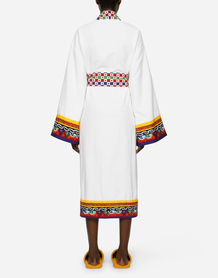 Dolce & Gabbana Cotton Terry Bathrobe Multicolor TCF010TCAGN